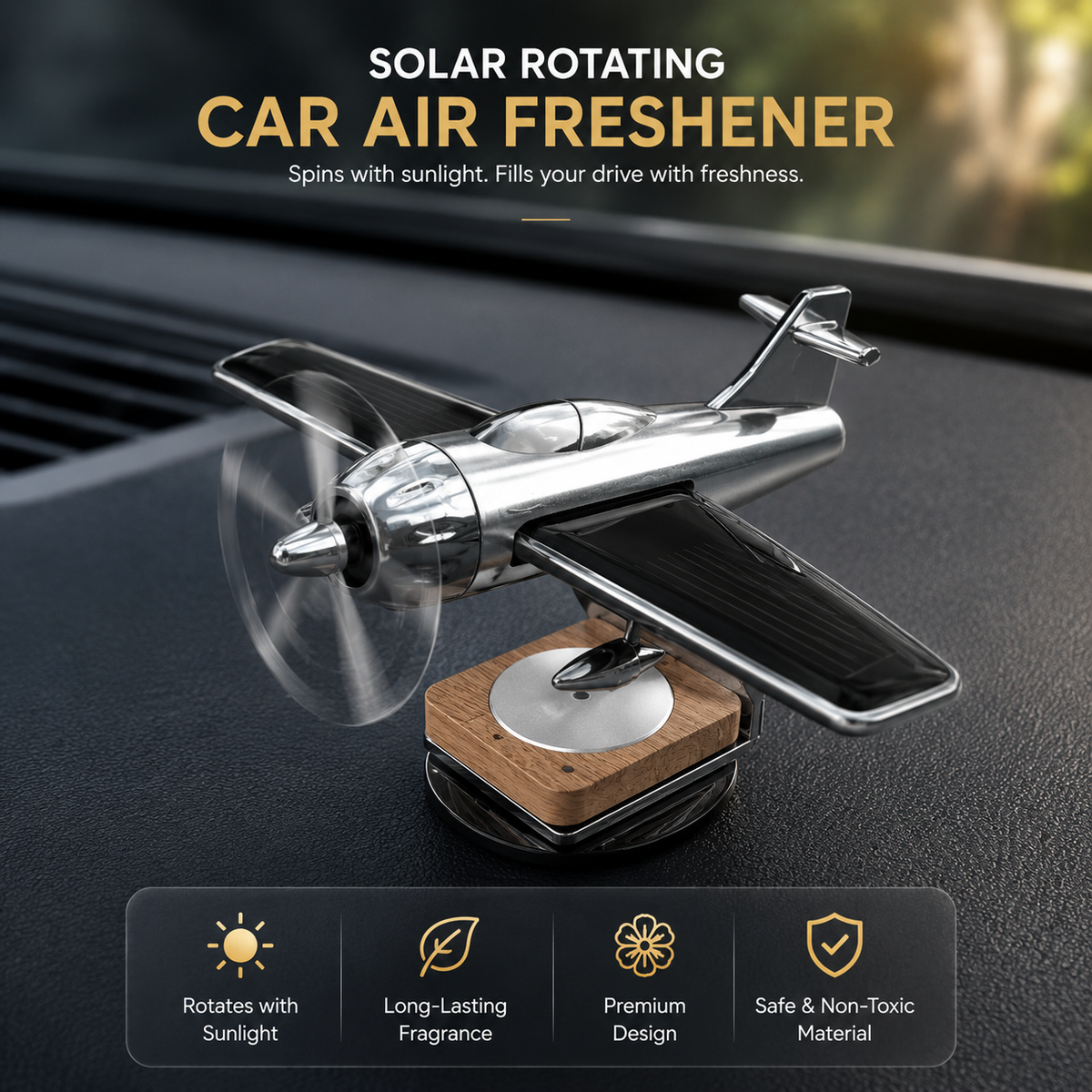 Sleek & Cool Solar Powered Airplane Air Freshener