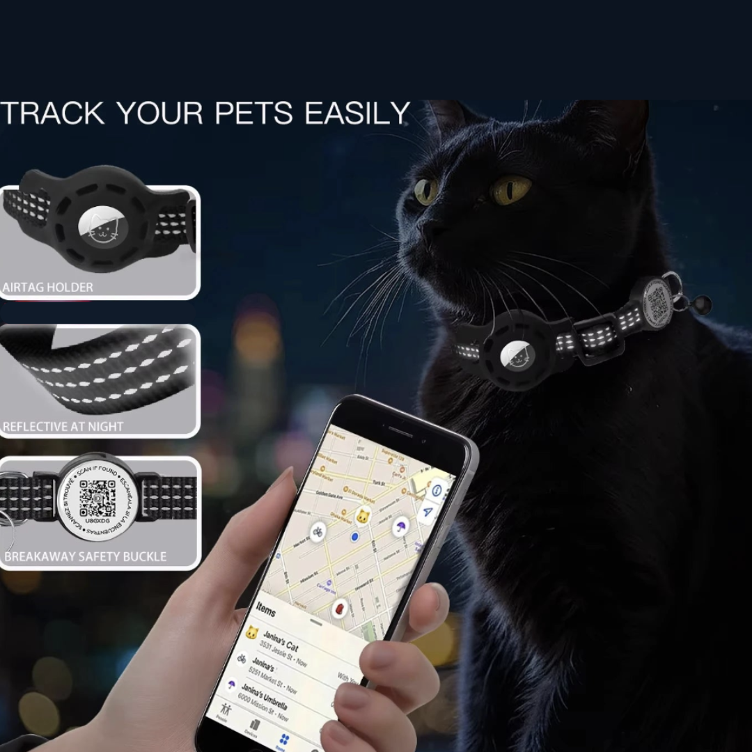 Safe Smart Cat Collar With AirTag Case