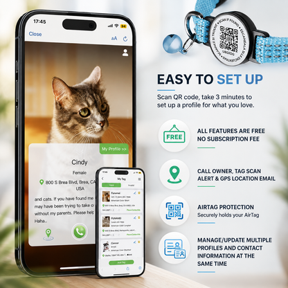 Safe Smart Cat Collar With AirTag Case