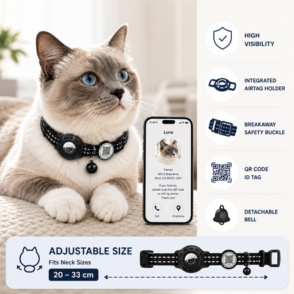 Safe Smart Cat Collar With AirTag Case