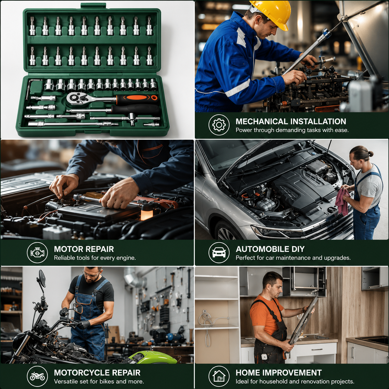 Comprehensive Socket Set With Ratchet Wrench 46 Piece