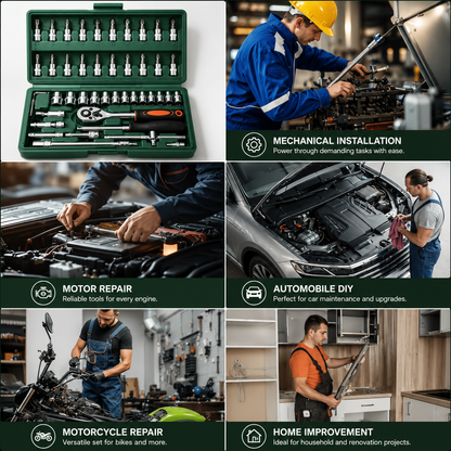 Comprehensive Socket Set With Ratchet Wrench 46 Piece
