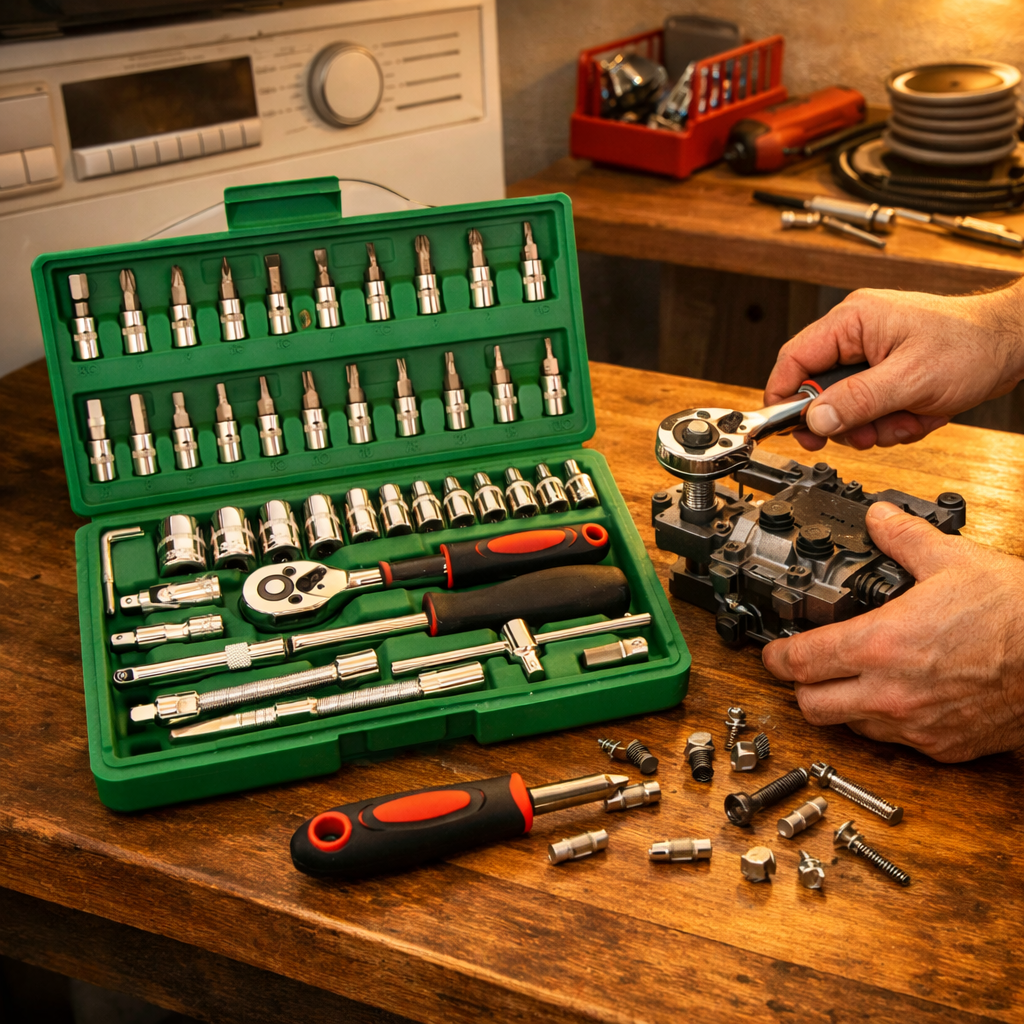 Comprehensive Socket Set With Ratchet Wrench 46 Piece