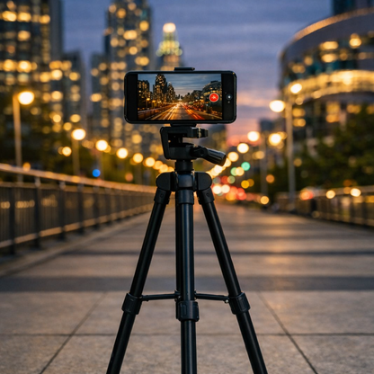 Adjustable 102cm Phone Tripod With Bluetooth Remote