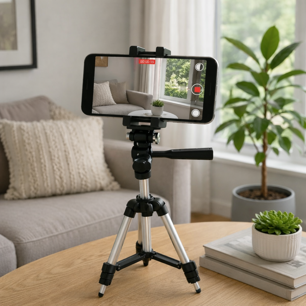 Adjustable 102cm Phone Tripod With Bluetooth Remote