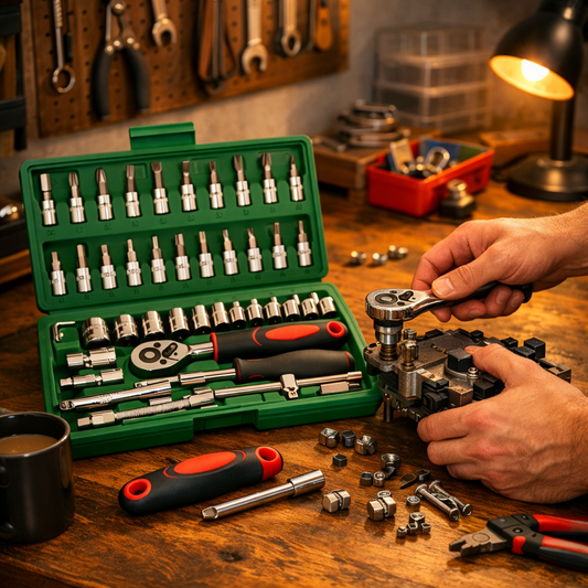 Comprehensive Socket Set With Ratchet Wrench 46 Piece