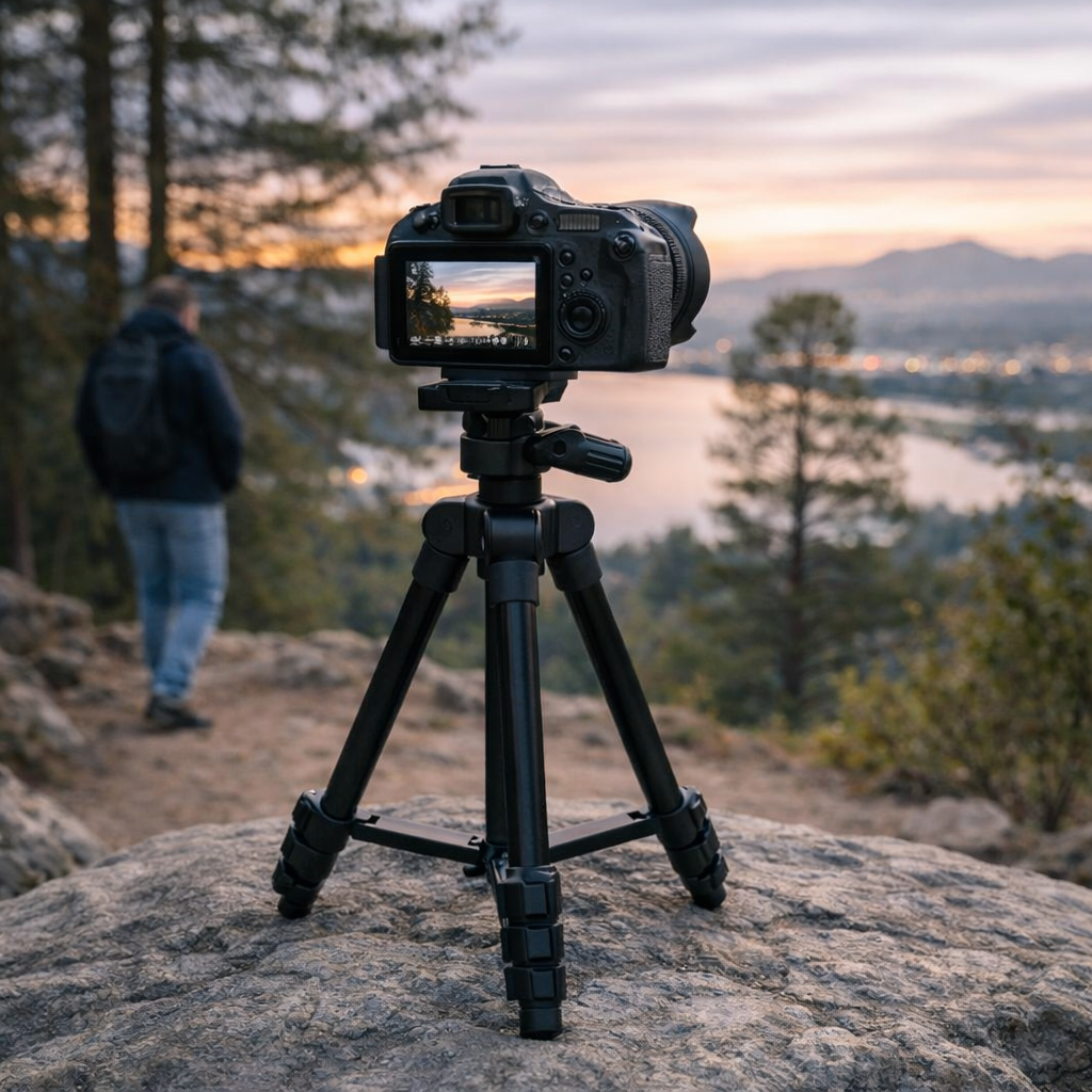 Adjustable 102cm Phone Tripod With Bluetooth Remote