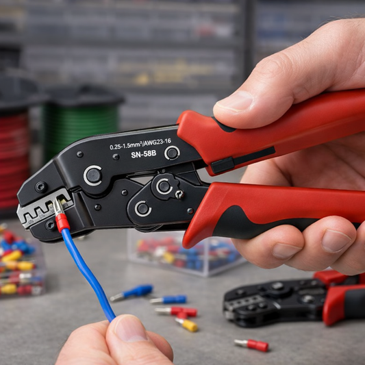 Precise & Versatile Ratcheting Crimping Tool Set