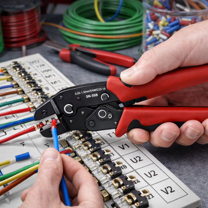 Precise & Versatile Ratcheting Crimping Tool Set