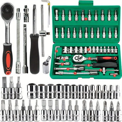 Comprehensive Socket Set With Ratchet Wrench 46 Piece