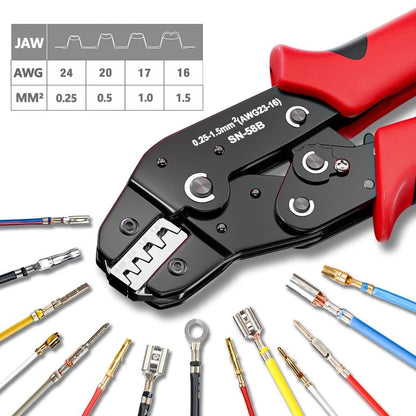 Precise & Versatile Ratcheting Crimping Tool Set