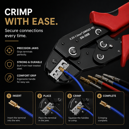 Precise & Versatile Ratcheting Crimping Tool Set