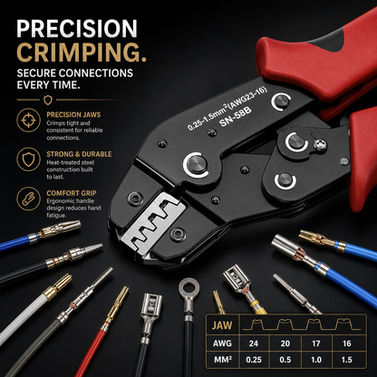 Precise & Versatile Ratcheting Crimping Tool Set
