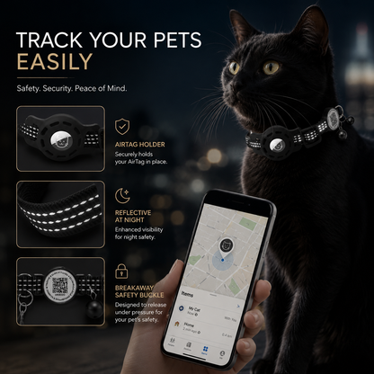 Safe Smart Cat Collar With AirTag Case