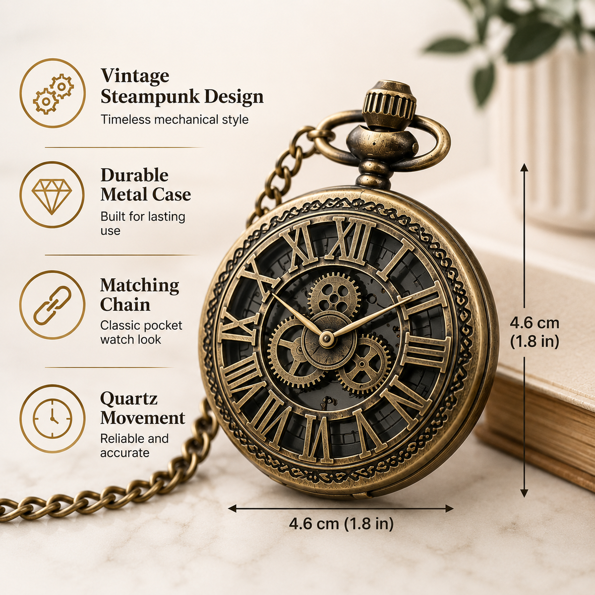 Distinctive Vintage Steampunk Pocket Watch